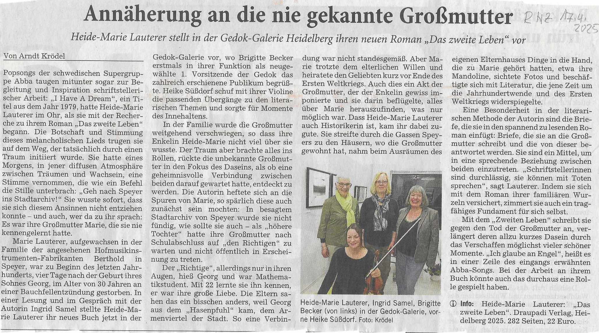 Artikel RNZ 17.4.2025