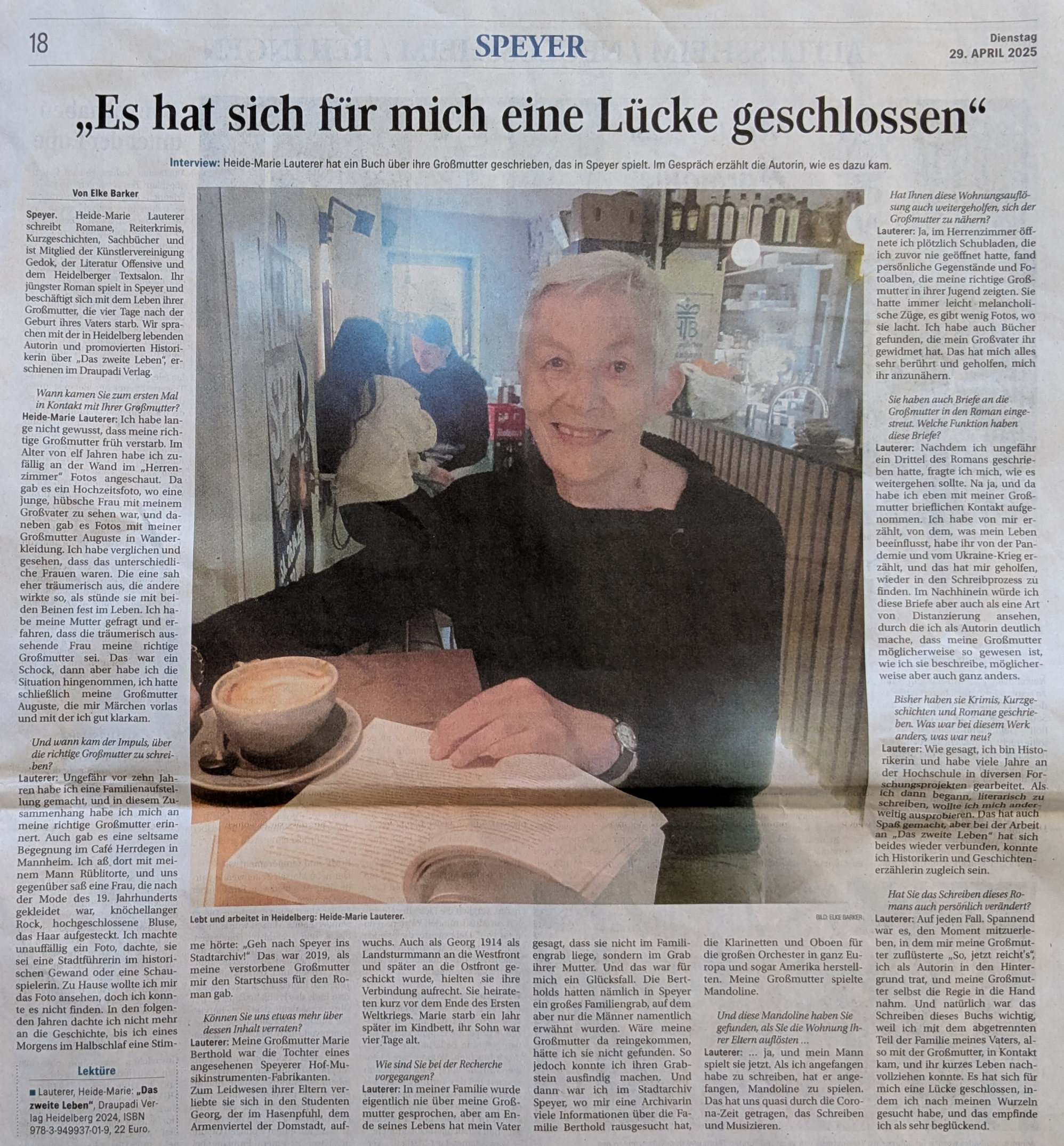 RNZ Es hat sich für mich eine Lücke geschlossen